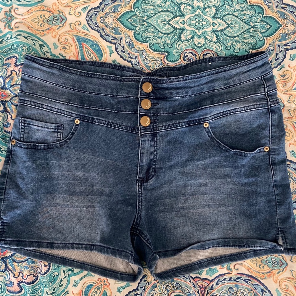 High Rise Denim Shorts